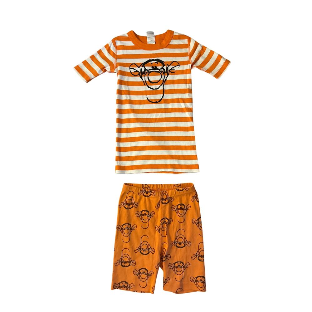 Set Kids 8 Disney Hanna Andersson Winnie Pooh Tigger Orange Pajama PJs Matching